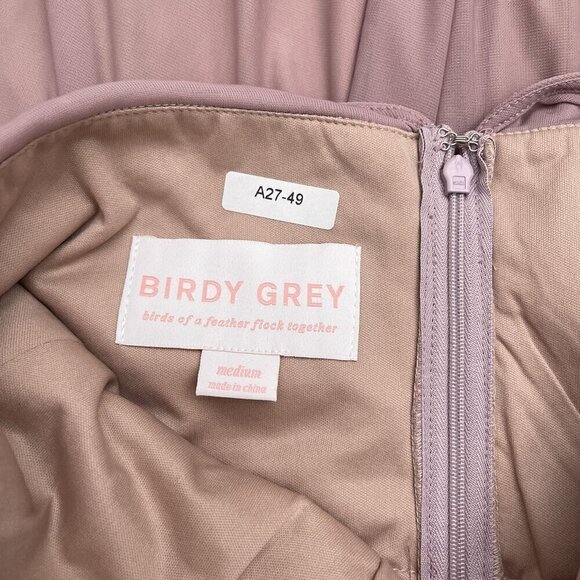 Birdy‎ Grey Ryan Sheer V Back Maxi Formal Bridesmaid Dress Mauve Medium NWT - Picture 11 of 16